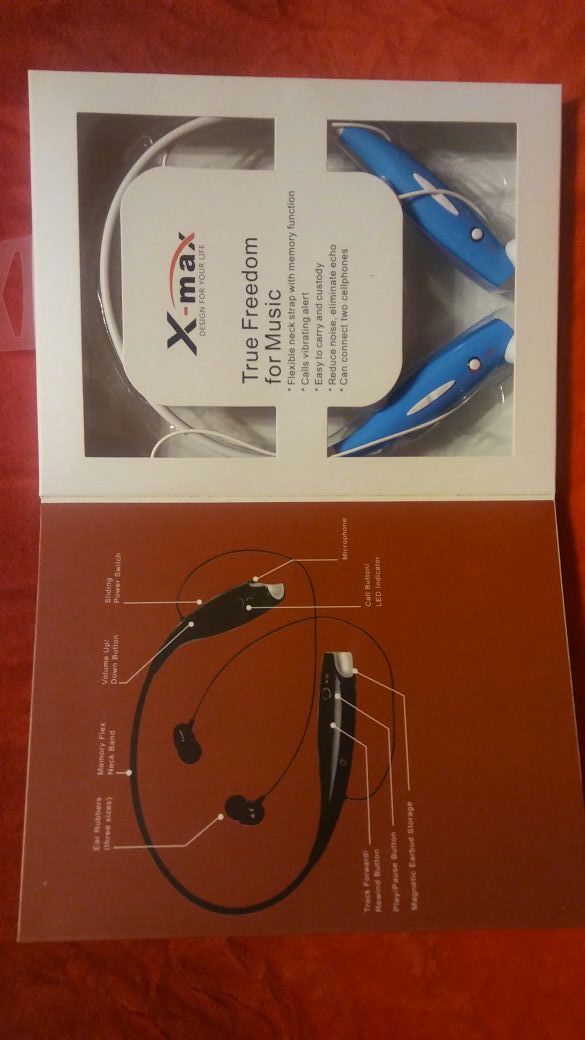 Bluetooth wireless headset ,earphones hear music and answer calls