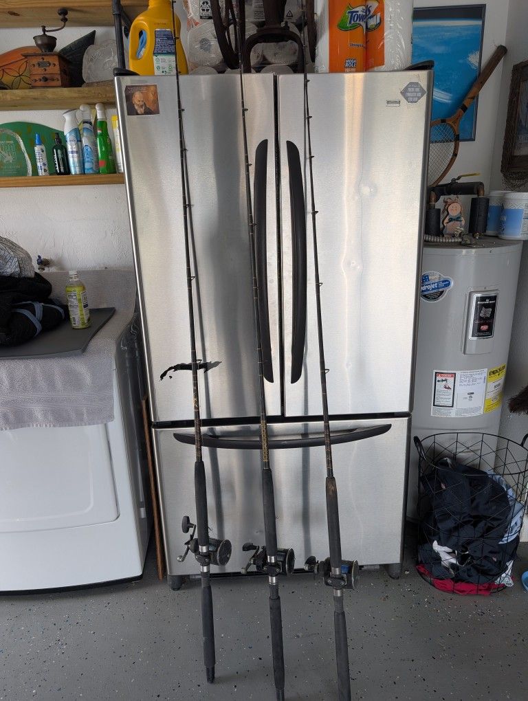 3 King Fish Rods And Reels
