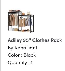 Industrial Black Metal Clothing Rack Set