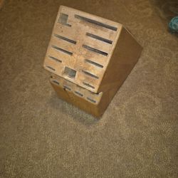 Wood Knife Holder Block