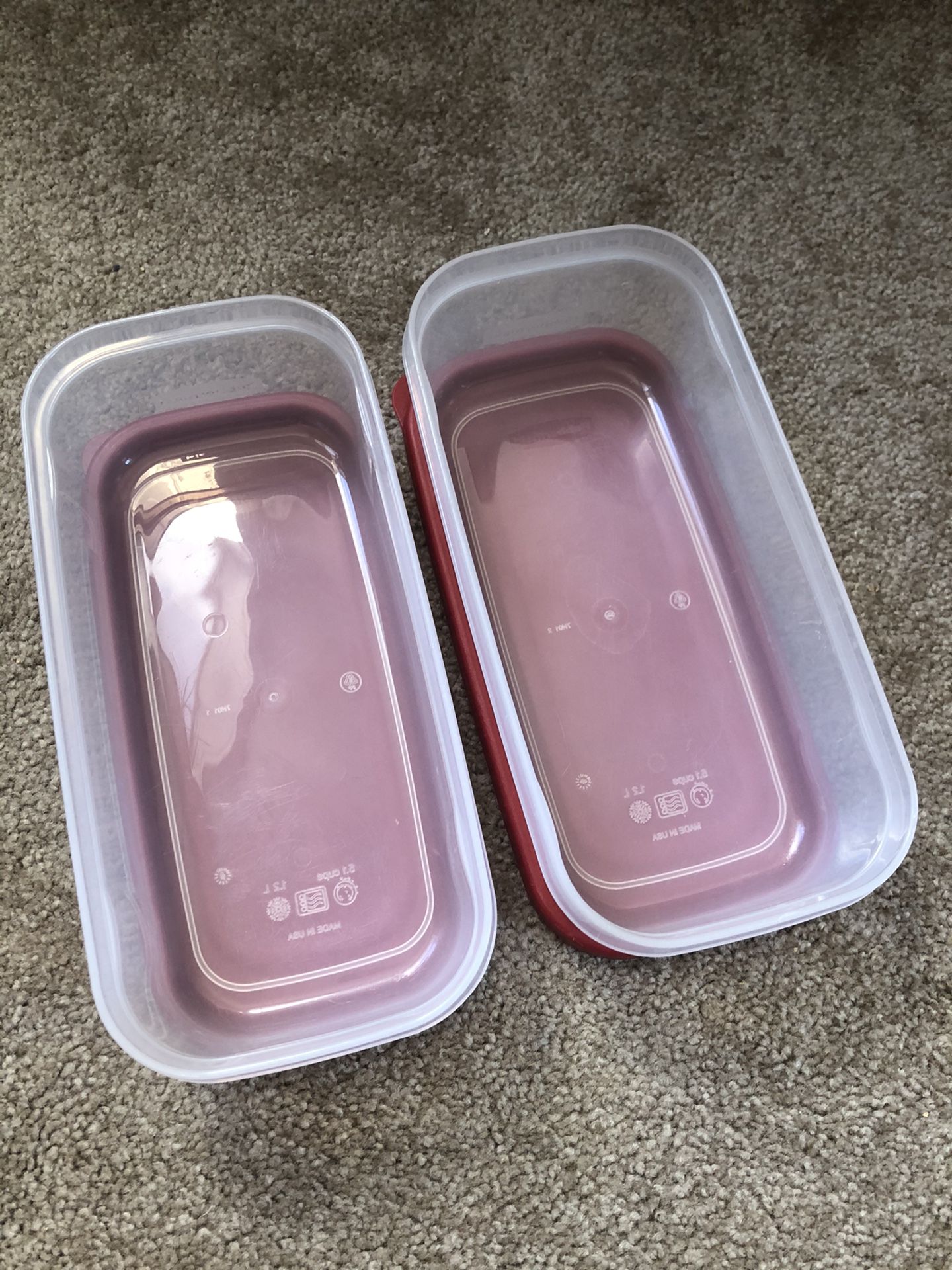 Two Rubbermaid Storage Containers