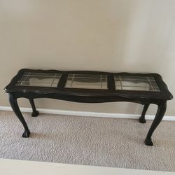 Entry Table/ Wood And Glass 