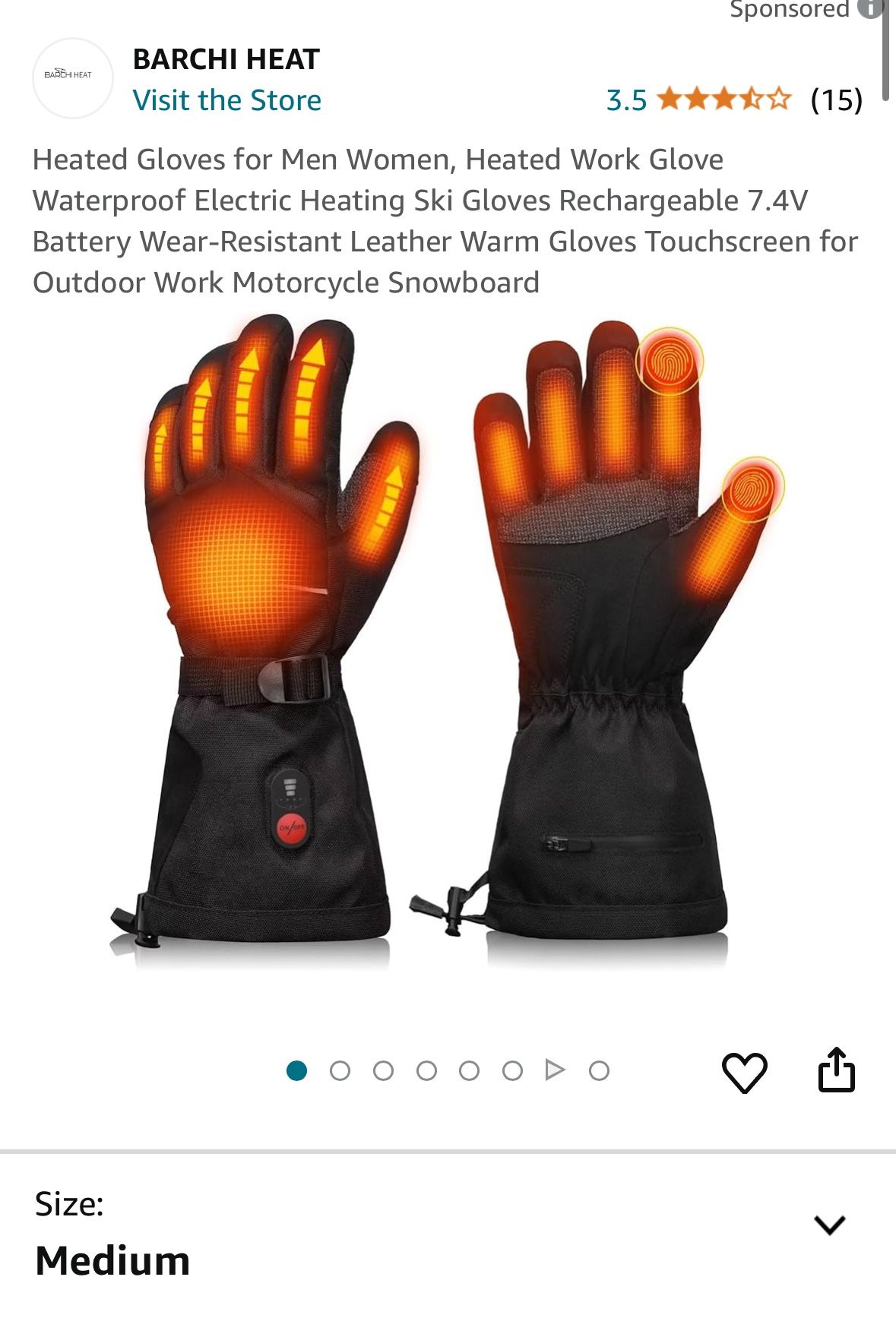 Heated Gloves for Men Women, Heated Work Glove Waterproof Electric
