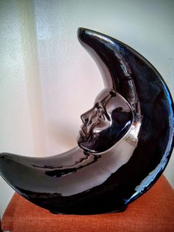 Mid-Century  Moon With Face Decoration