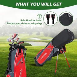 6 Pieces Kids Golf Club Set, Junior Golf Club Set Ages 9- 12 Orange 