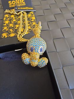 Brand New King Ice x Sonic the Hedgehog Chaos Emerald Necklace (Gold)