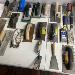 Misc Lot Of Trowels For Ceramic-Cement And Drywall 