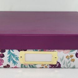 Scrapbook, Storage Gift Box Purple Floral