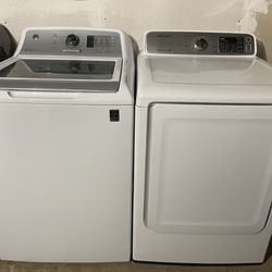 GE Washer And Samsung Electric Dryer 