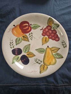 Hand-Painted Fruit Ceramic Decorative 12" Plate