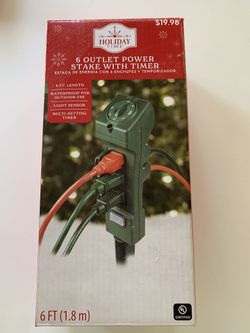 6 Outlet Power Stake With Timer