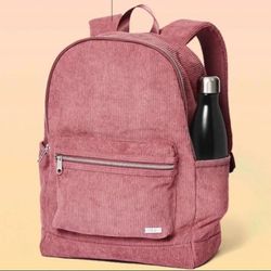VS PINK Begonia Pink Corduroy Velvet Backpack - New With Tags 