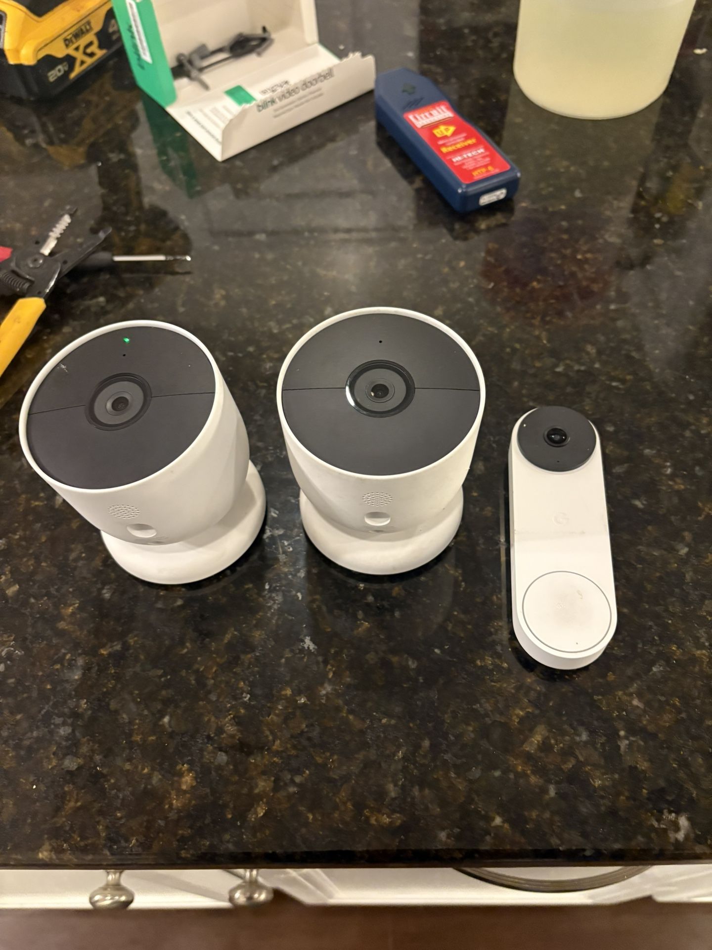 Google Camera Doorbell And 2x Outdoor Camera