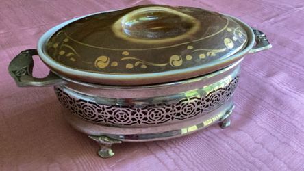 Silver plate baking serving bowl