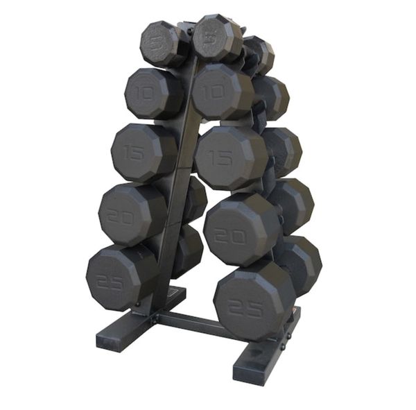 New dumbbell set w rack pairs 5 10 15 20 25 lbs by capbarbell