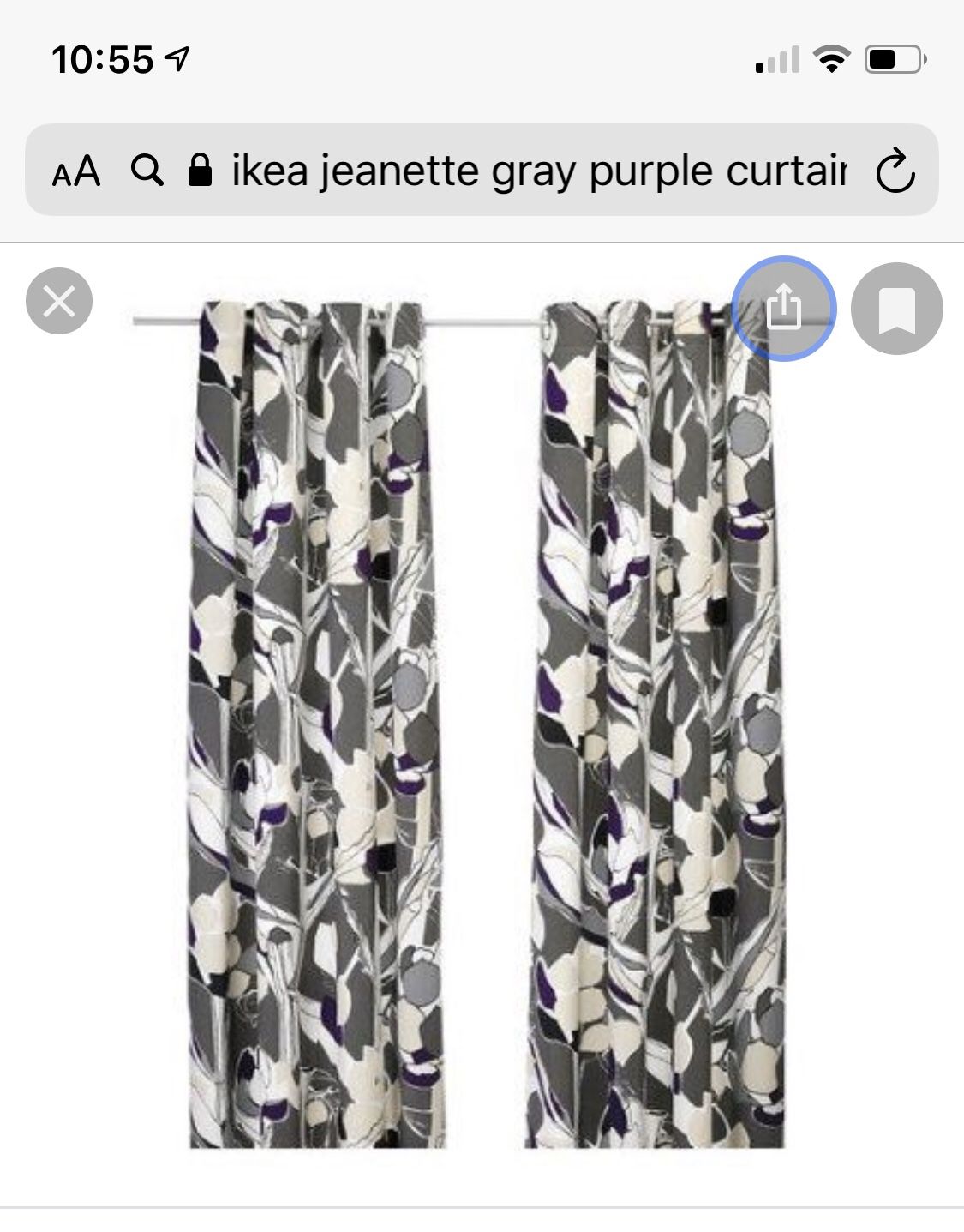 IKEA purple/gray curtains
