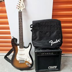 Fender Electric Guitar and Amp