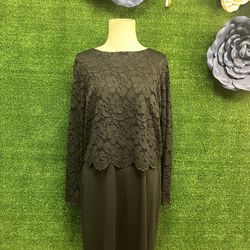 J. Jill Black Long Sleeve Lace Overlay Dress Size Small NWT Brand New 