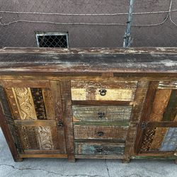 Aurora Handcrafted Rustic Buffet Entertainment Center Tv Stand Cabinet Sideboard Credenza Media Console