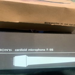 New Sony  Cardioid Microphone With Stand F-98 Made In Japan 