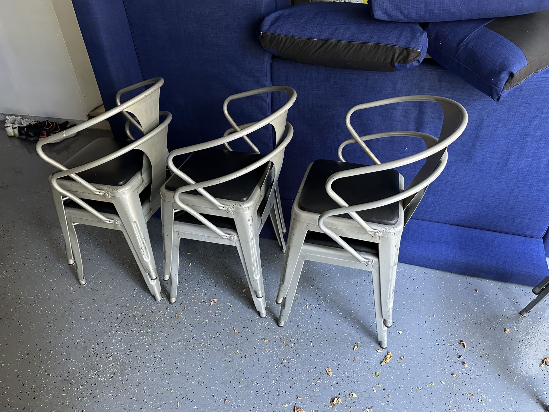 Designer Solid & Strong - (6) Metal Cushioned Chairs