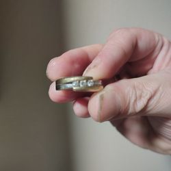 Men's Wedding Ring - 14K  2-tone + Natural Diamond 