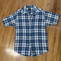 Vintage Thrifted Blue Flannel