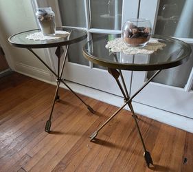 Cost Plus World Market Brass Arrow Sude Tables