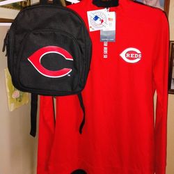 Fanatics Women's Cincinnati Reds Quarter Zipper Pullover and Mini Backpack. 