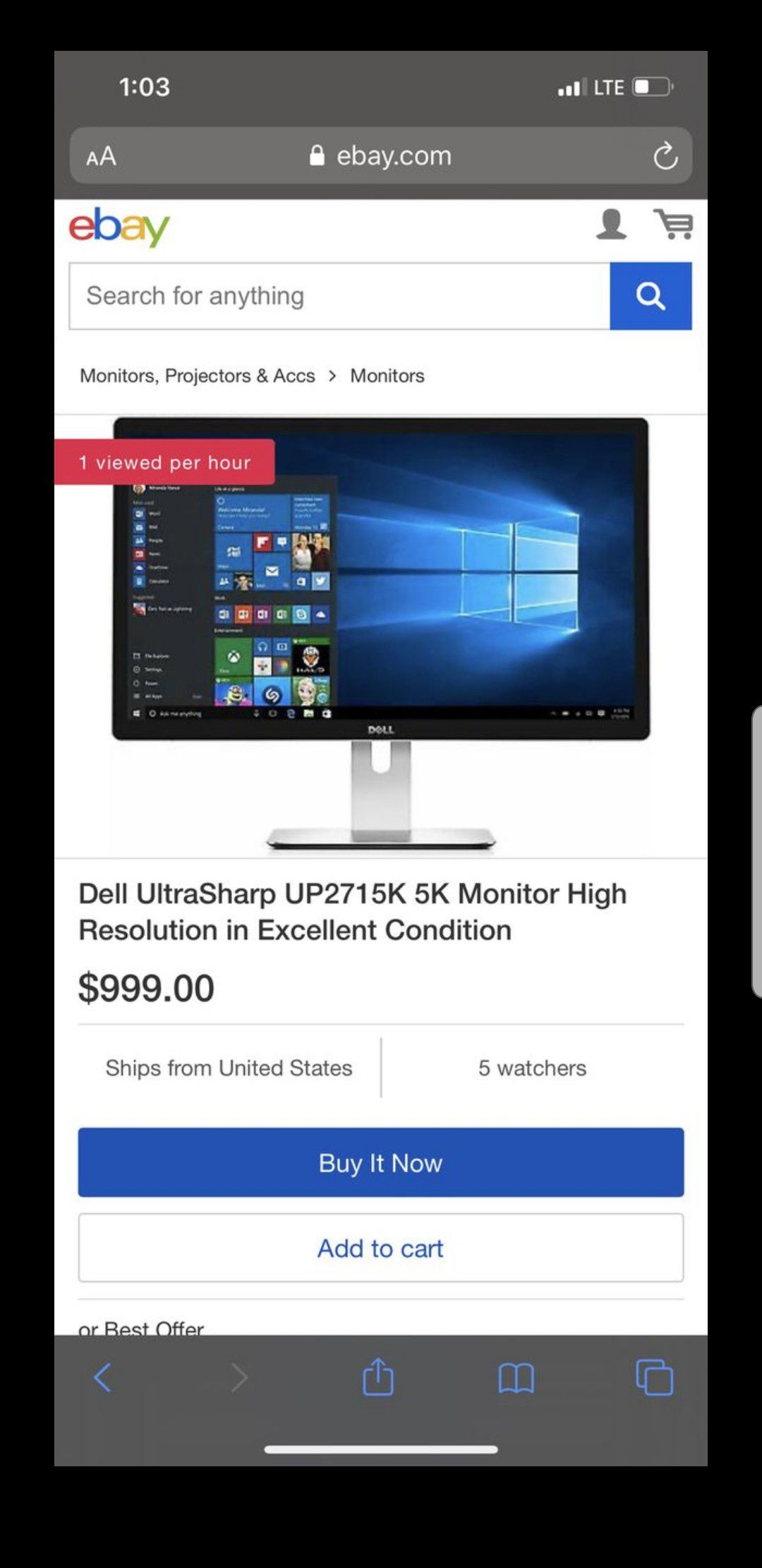 Dell ultrasharp up2715k 5k monitor