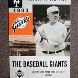 2001 Upper Deck John McGraw New York Giants 1903 #43 Baseball Card Vintage Collectible MLB Sports