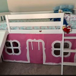 Twin Loft bed With slide And mattress Included