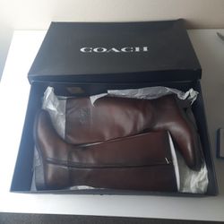 Coach Boots 2 Tone Leather Women's Size 9B