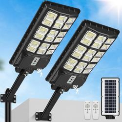1000W Solar Street Lights Replacement, 60000LM Solar Lights Outdoor Waterproof, Dusk to Dawn Commercial Parking Lot Lights, Solar Flood Lights Outdoor