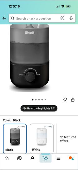 levoit classic 160 ultrasonic cool mist humidifier