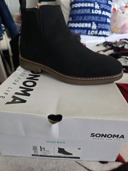 Sonoma Men Black Suede Boots 8 W NEW