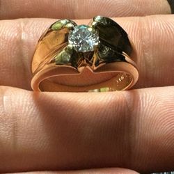 14k Dimond Ring Solid 10grms Size 8 Real Natural Dimond Just Clean Polished Testing Welcome 800 Firm Not Selling For Scrap 
