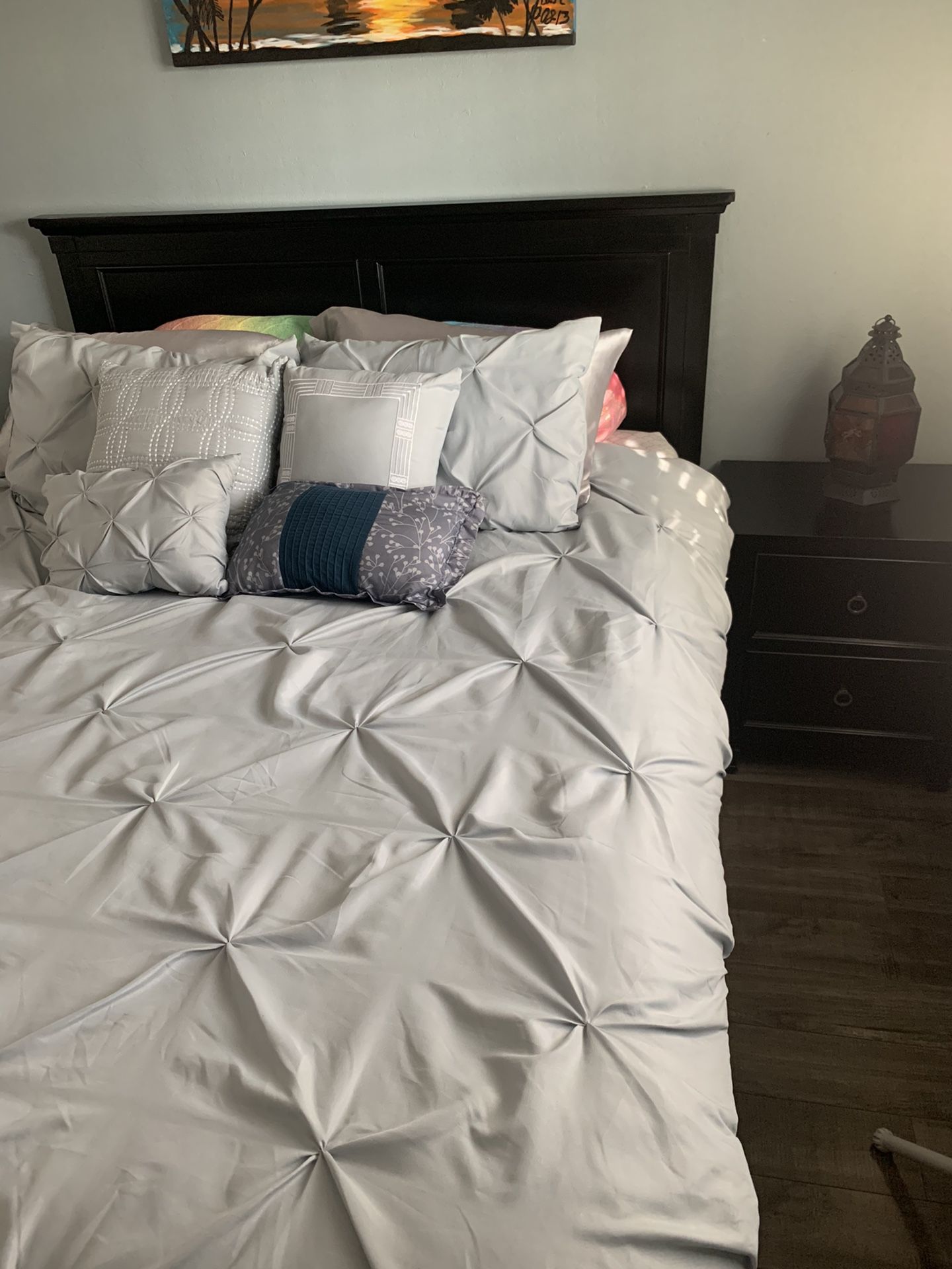 Queen Bedroom set with mattress box spring