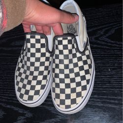 slide on checker vans 
