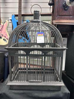 Vintage wooden birdcage