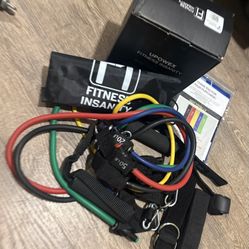 One Pulley System, One Fitness Insanity Bands New And One S. Bands Used.