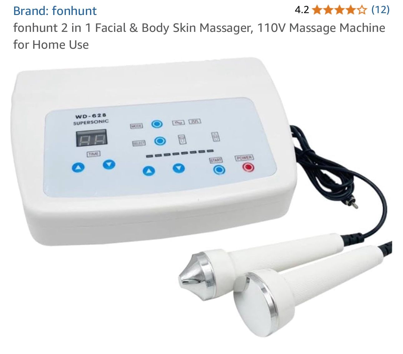  Brand: fonhunt 4.2 4.2 out of 5 stars (12) fonhunt 2 in 1 Facial & Body Skin Massager, 110V Massage Machine for Home Use