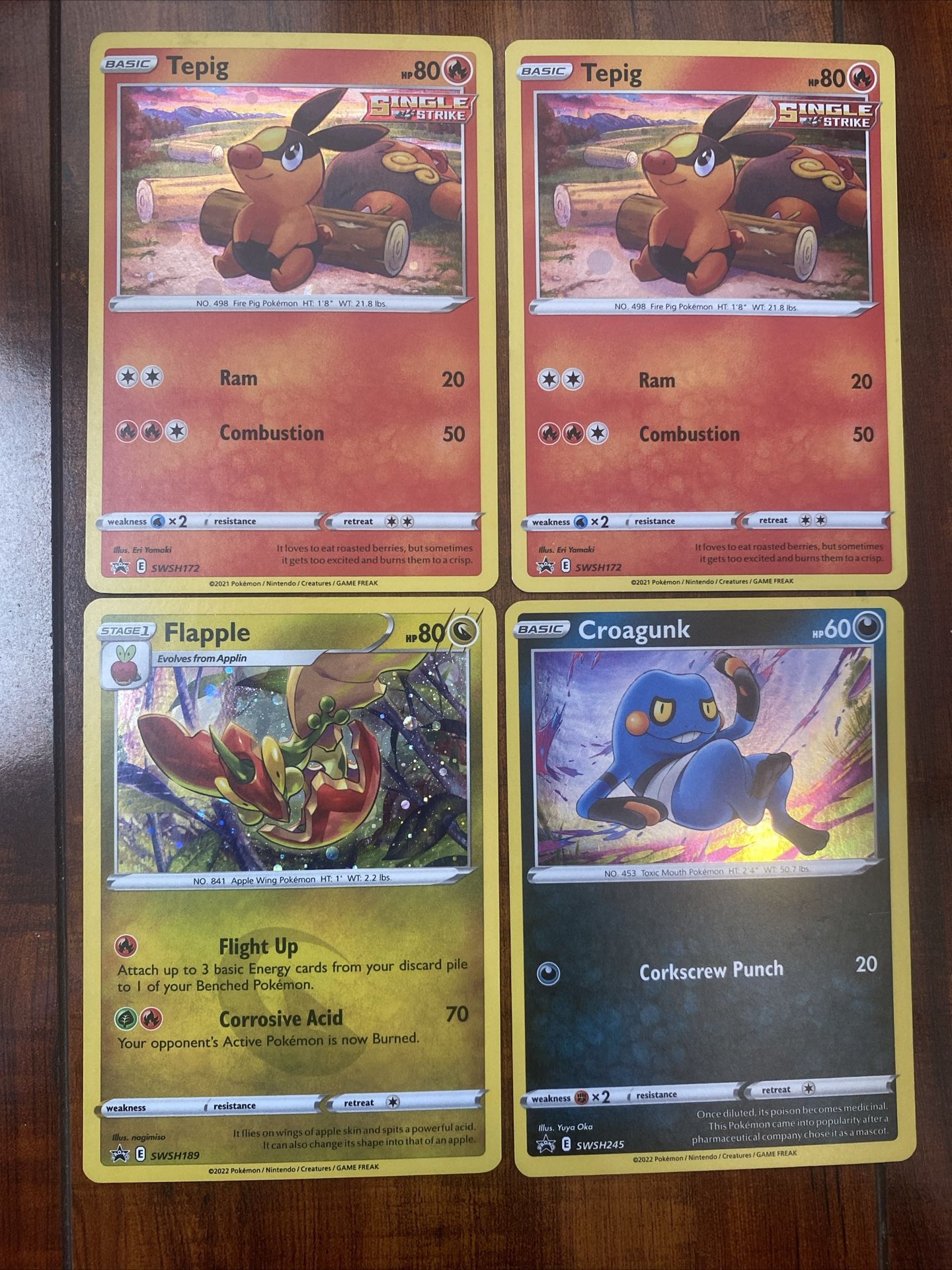 Pokemon SWSH Sword & Shield Black Star Promo Cosmos Holo Lot of 4 HP/Damaged