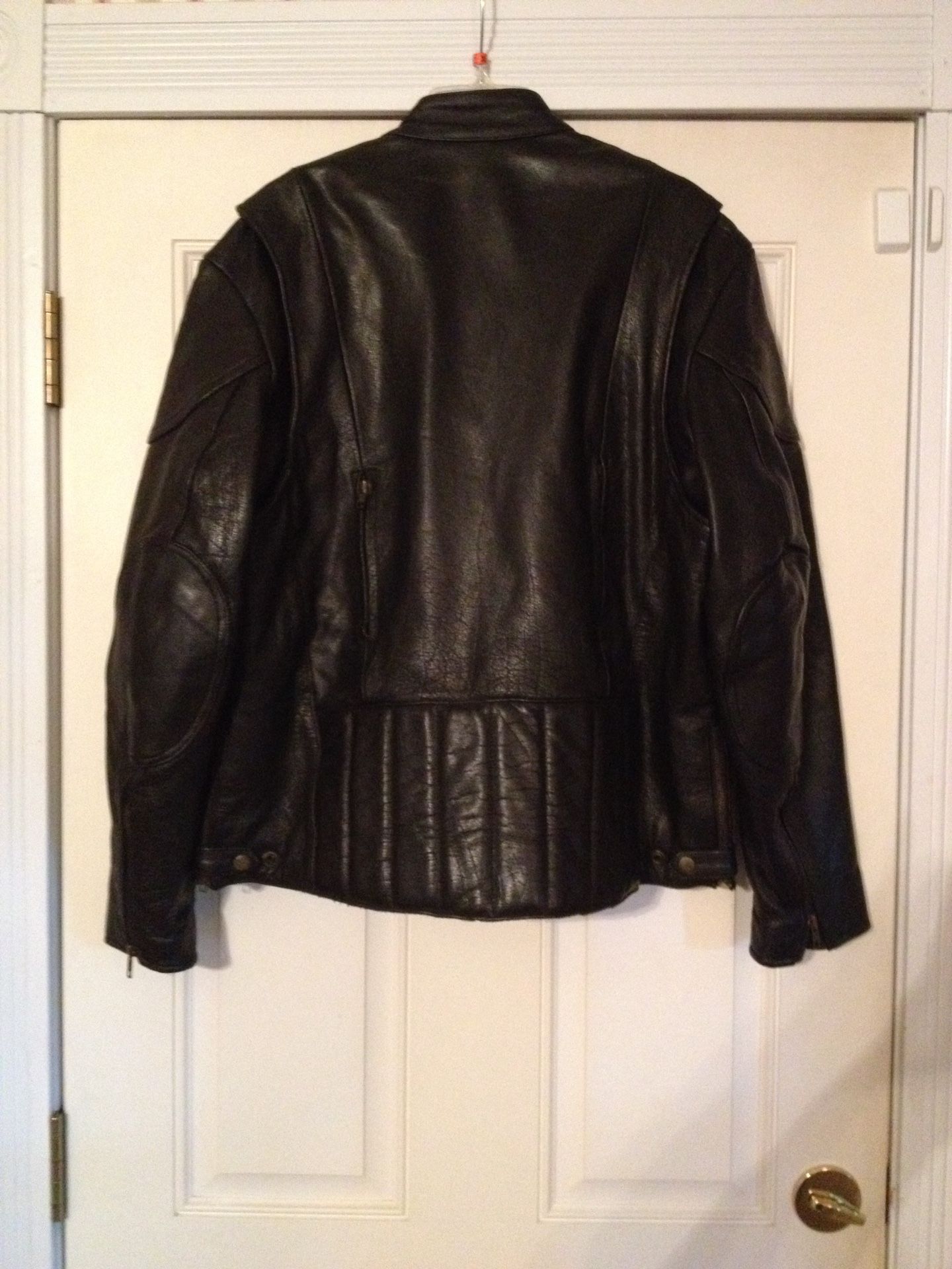 Women's leather motorcycle jacket
