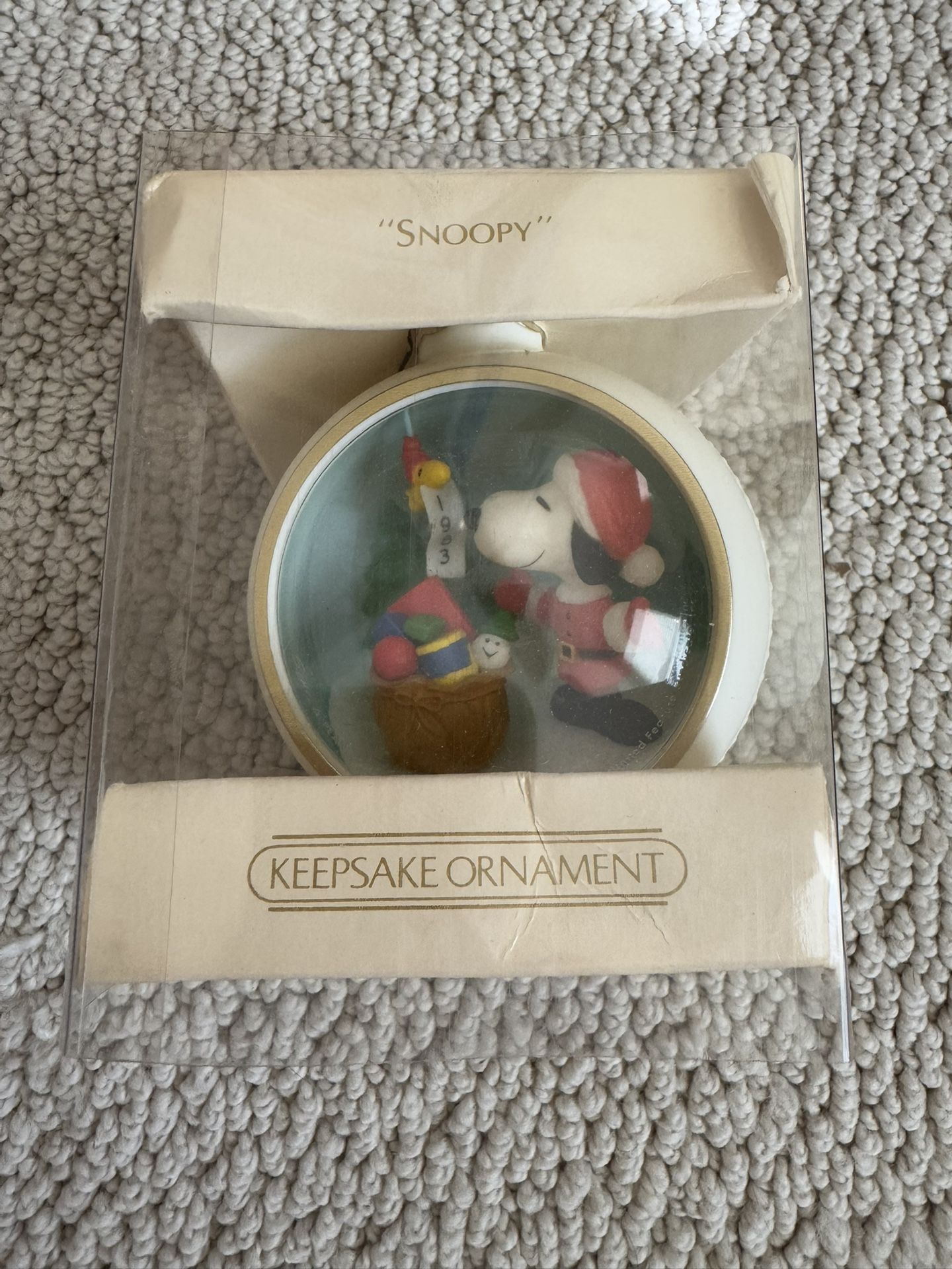 1983 Hallmark Keepsake Christmas Ornament “Snoopy” Ball Ornament