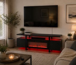 Tv stand with fireplace
