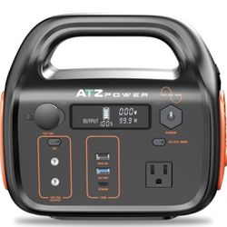 ATZ POWER Portable Power Station 600W,Solar Generator 642Wh with Pure Sine Wave 2 * 600W AC Output, PD 60W USB-C for Outdoor Travel, Camping, Emergenc