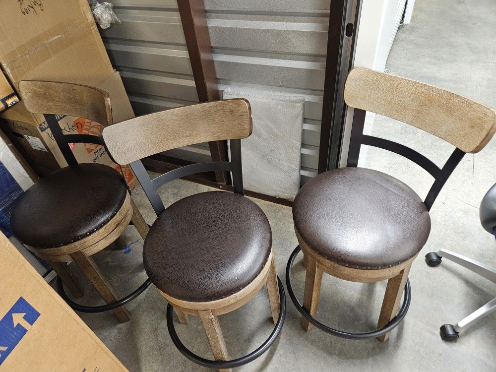 Set Of 3 -- Ashley Furniture Counter Stools