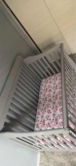 Gray Baby Crib