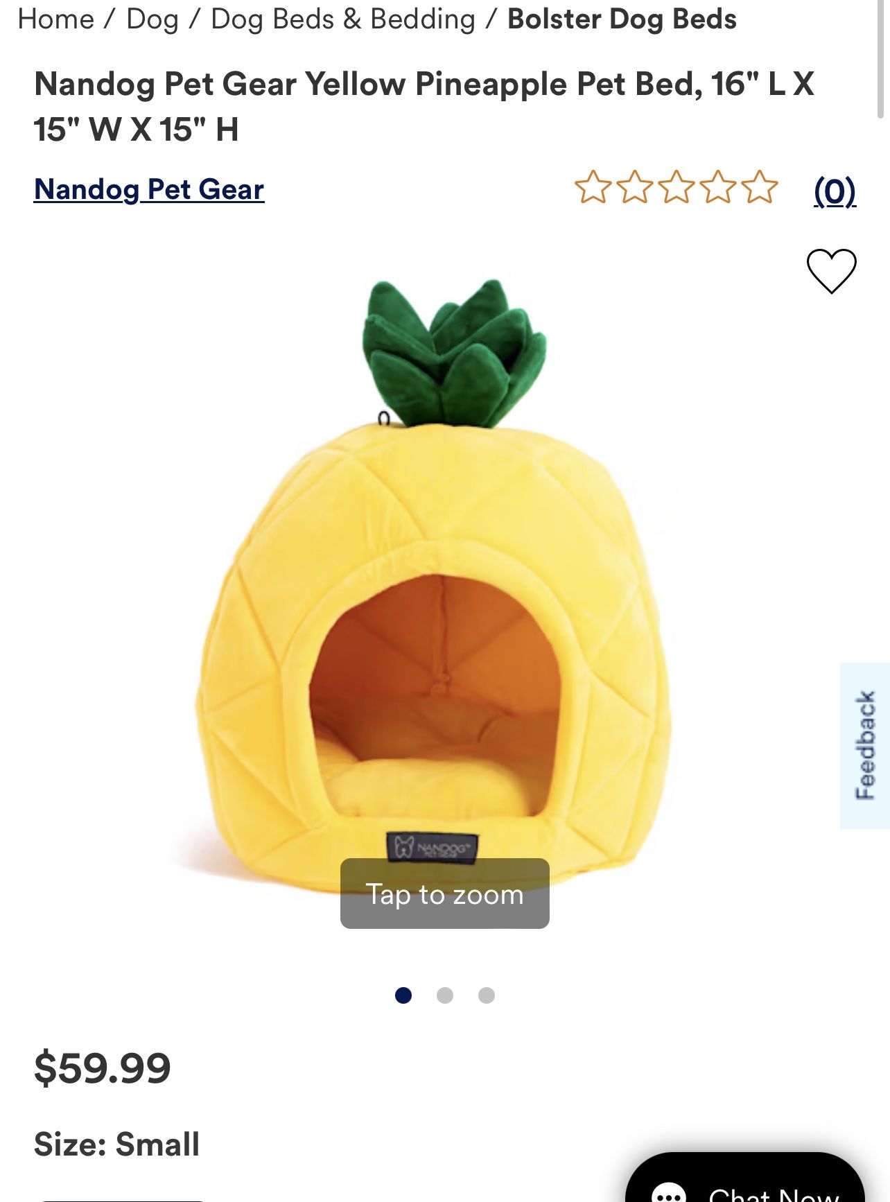 Nandog Cat Or Small Dog Pineapple Bed